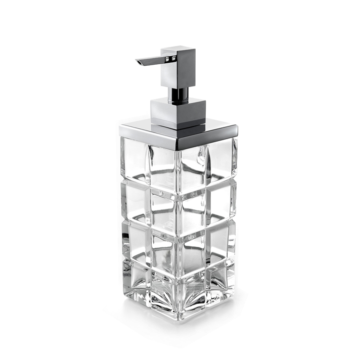 3SC Palace Дозатор для жидкого мыла, настольный, цвет: прозрачный хрусталь/Satin Nickel
