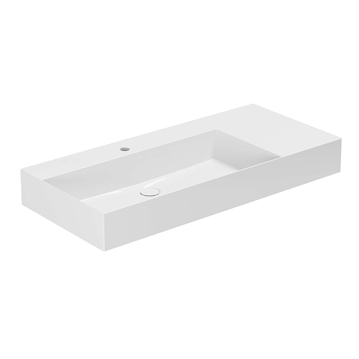 AZZURRA ELEGANCE Squared Раковина подвесная/накладная 102х46х12.5см c отв. под смеситель , цвет белый