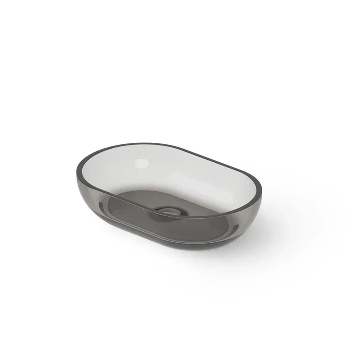 DEA DESIGN Washbasins Раковина настольная 58x38xh14 см, материал: Glasstech прозрачная смола, цвет: Smoky Black R4