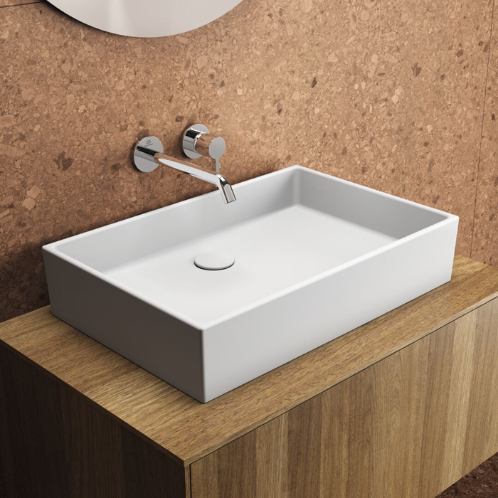 Ideal Standard Extra Раковина 600х400хh125 мм, накладная прямоугольная, без перелива и отв. под смес., с крепежом, цвет: белый глянец