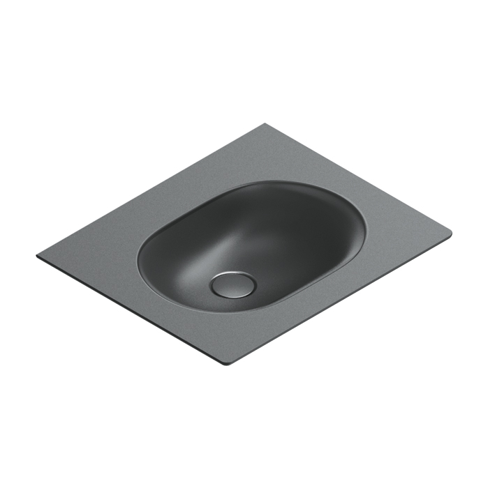 Catalano SFERA Раковина консоль 60x50, без отв. под смеситель, покрытие Cataglaze+, цвет черный матовый