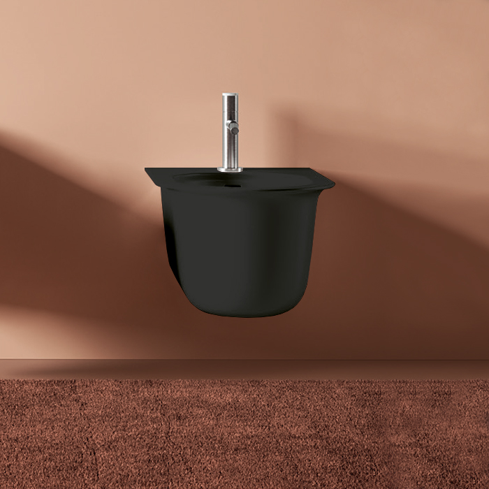Artceram CHIC Биде подвесное 38х53 см, с 1 отв под смеситель, с крепеж. цвет черный матовый (акция из наличия)