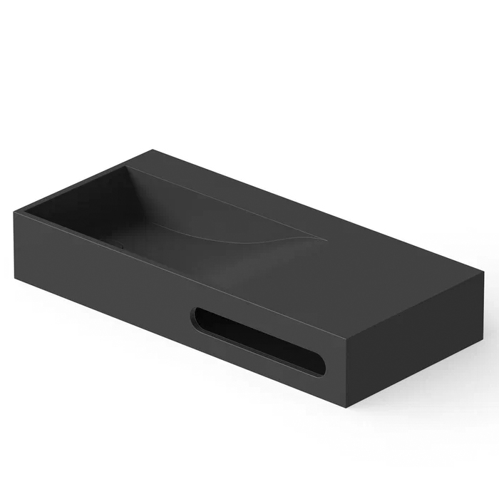 DEA DESIGN Washbasins Раковина настольная 90x42xh15 см, материал: Solid Surface искуственный камень, цвет: Black №16