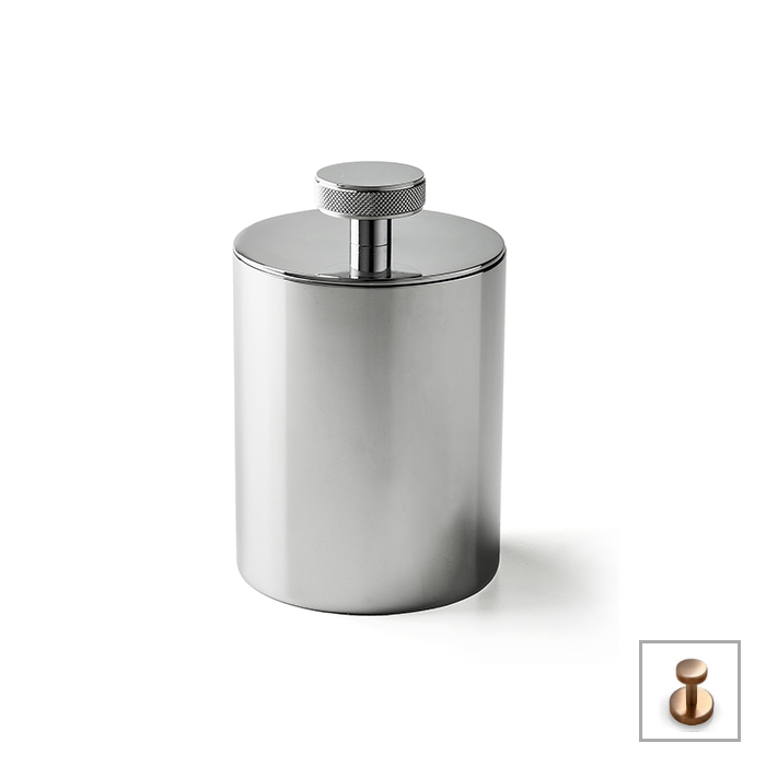 3SC Metal Tonda Контейнер с крышкой настольный d8xh13 см, цвет Warm Brushed Bronze PVD