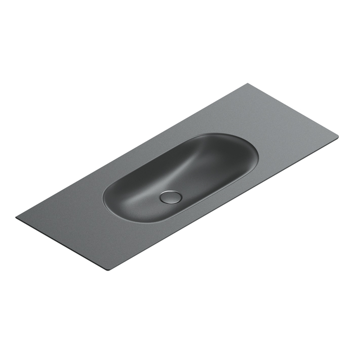 Catalano SFERA Раковина консоль 125x50, без отв. под смеситель, покрытие Cataglaze+, цвет черный матовый