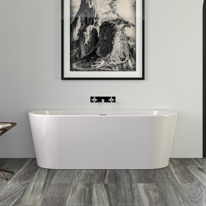 KNIEF Wall Corner Ванна пристенная 165x75*58xсм, с щелевым переливом, без сл-перелива, цвет белый глянцевый( продавать со сливом 0100-091-06)