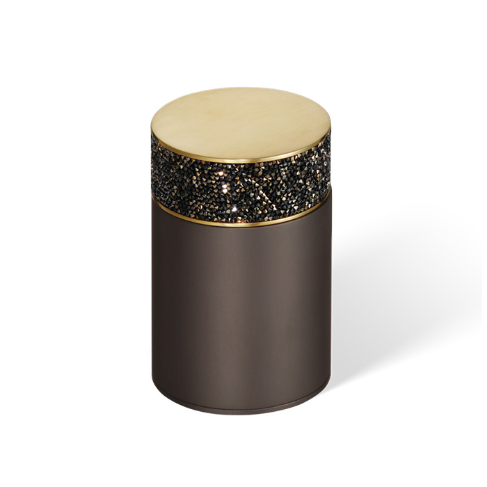 Decor Walther Rocks BMD1 Баночка универсальная 6.5x9.8см, с кристаллами Swarovski®, цвет: темная бронза / золото матовое (Снято с пр-ва)