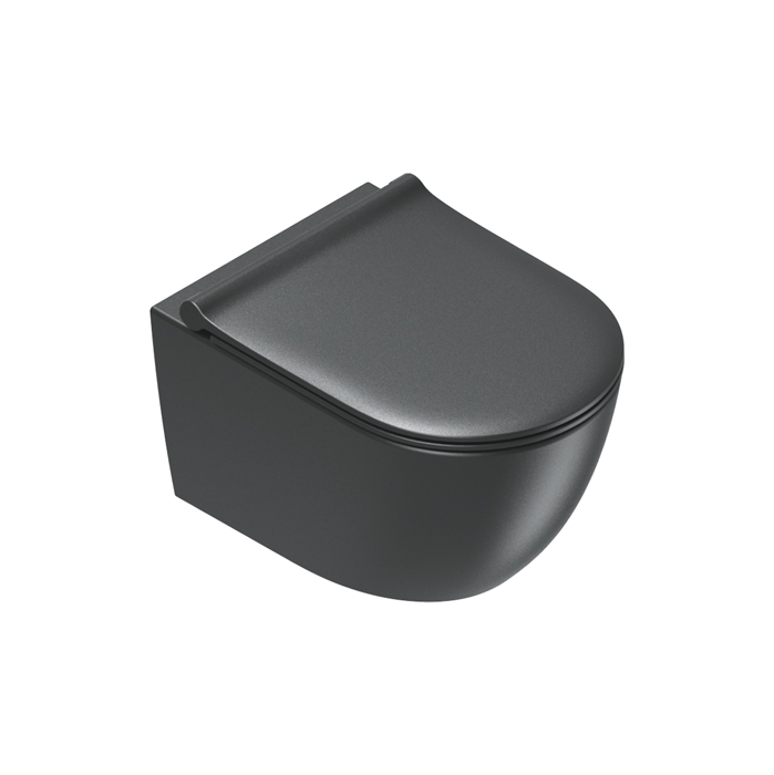 Catalano SFERA Унитаз подвесной 50x35, безободковый, смыв Tornado, покрытие Twinglaze+, без крепежа, цвет черный матовый
