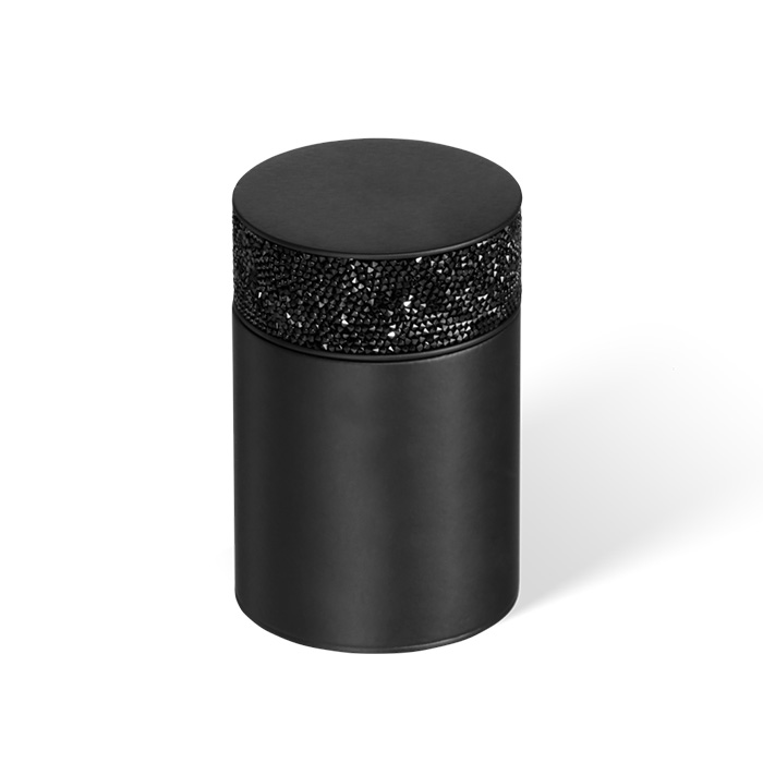 Decor Walther Rocks BMD1 Баночка универсальная 6.5x9.8см, с кристаллами Swarovski®, цвет: черный матовый