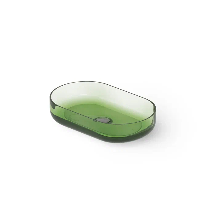 DEA DESIGN Washbasins Раковина настольная 55x34xh12 см, материал: Glasstech прозрачная смола, цвет: Emerald R3