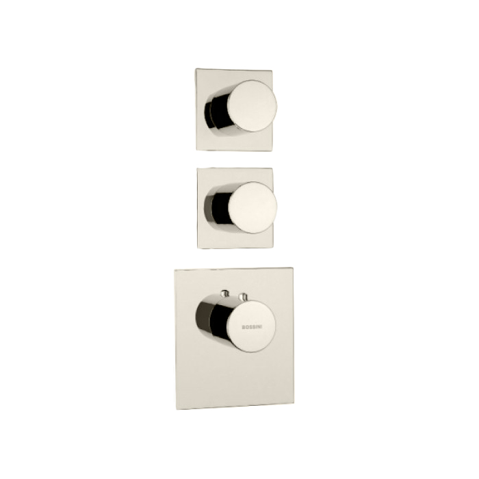 Bossini Внешняя часть термост. смесителя на 2 потребителя, Brushed Nickel