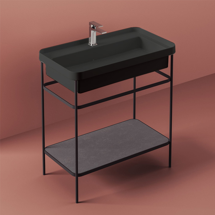 Artceram FUORI SCALA Металическая структура 40x77хh83см для раковины Fuori Scala rettangolare 81, цвет: черный матовый (без полки)