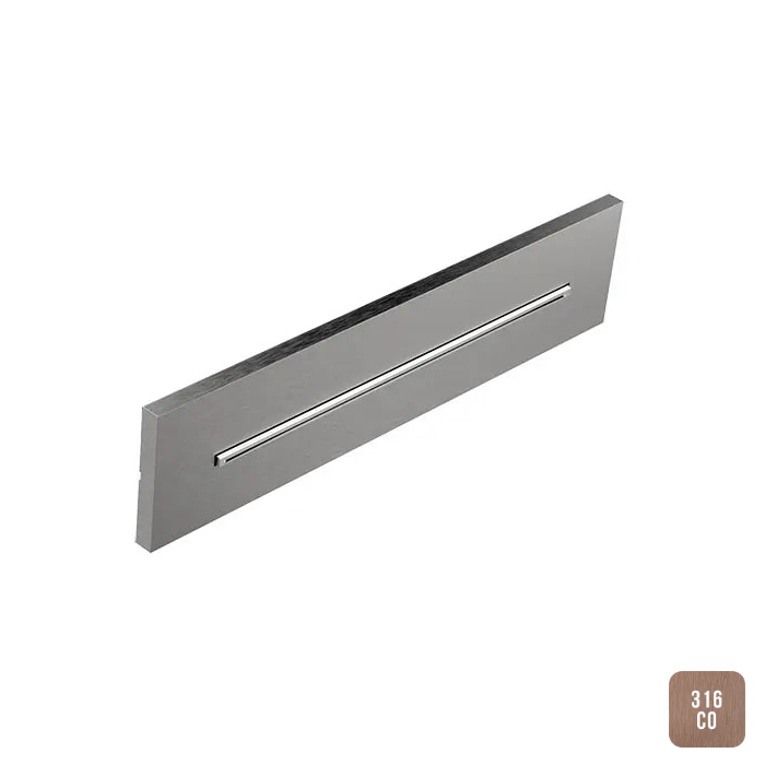 ALMAR WATERFALL WALL BUILT-IN Излив настенный внешняя часть 350×80 мм, "водопад" цвет AISI 316 Stainless Steel