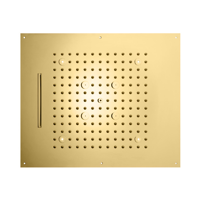 BOSSINI DREAM/3 Верхний душ 570 x 470 mm, 3 режима (дождь, каскад, туман), с LED (синий), блок питания/управления, цвет: Gold PVD