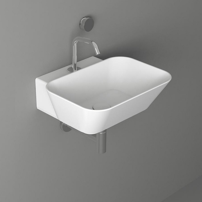 SIMAS WAVE Раковина накладная/подвесная прямоугольная 48х43х16,5 см, с 1 отв под смеситель,цвет белый