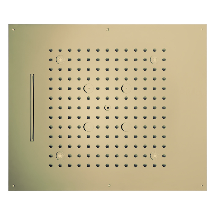 BOSSINI DREAM/3 Верхний душ 570 x 470 mm, 3 режима (дождь, каскад, туман), с LED (белый), блок питания/управления, цвет: Brushed bronze matt