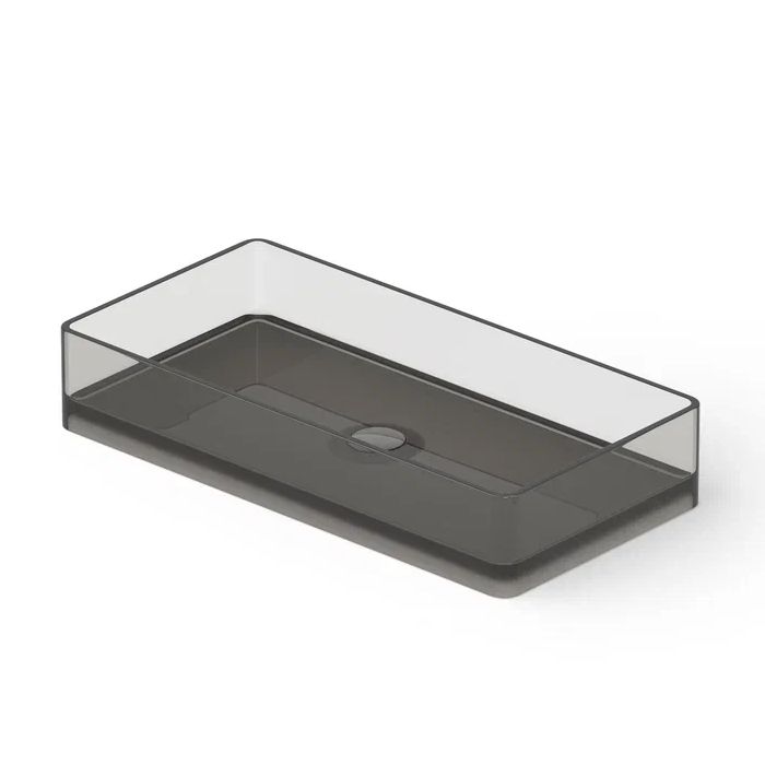 DEA DESIGN Washbasins Раковина настольная 80x40xh14,5 см, материал: Glasstech прозрачная смола, цвет: Smoky Black R4