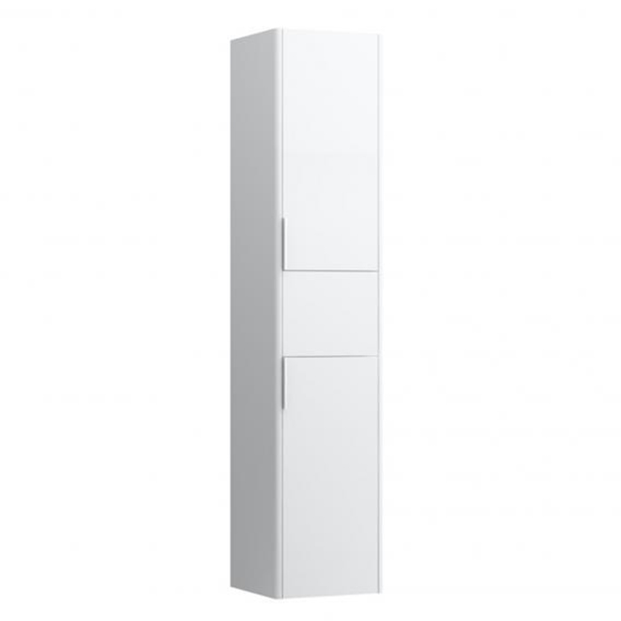 Laufen BASE шкаф высокий 350x335x1650 мм, 2 дверцы, петли справа, 1 ящик, 4 стекл. полки, белый глянцевый