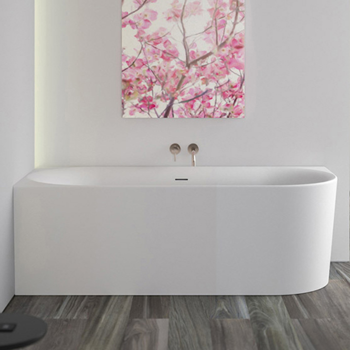 KNIEF WALL Corner Left Ванна акриловая в правый угол 180x80x60H, щелевой перелив, сливной клапан хром, ванна белая глянцевая
