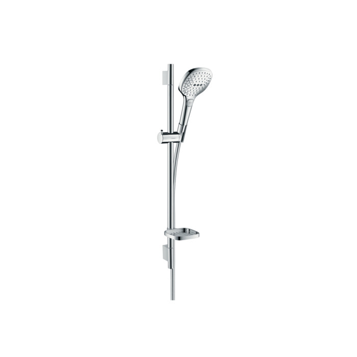 HG Raindance Select E Душевой набор: штанга 650mm, ручной душ 120, 3jet (Rain, RainAir, WhirlAir), EcoSmart, мыльница, шланг, цвет: хром