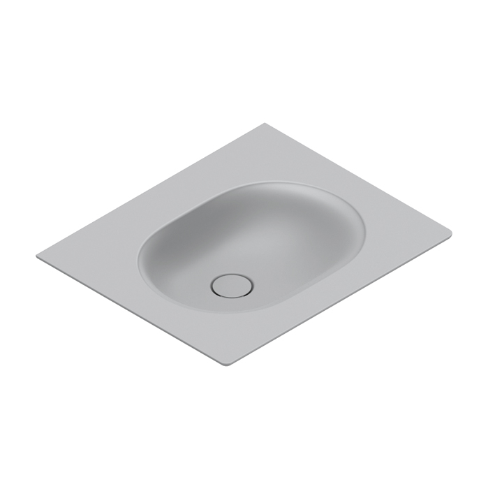 Catalano SFERA Раковина консоль 60x50, без отв. под смеситель, покрытие Cataglaze+, цвет Cemento Satinato