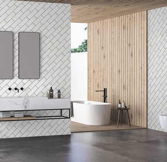 Camelot White 75х225х8 glossy, керамогранит ENNFACE