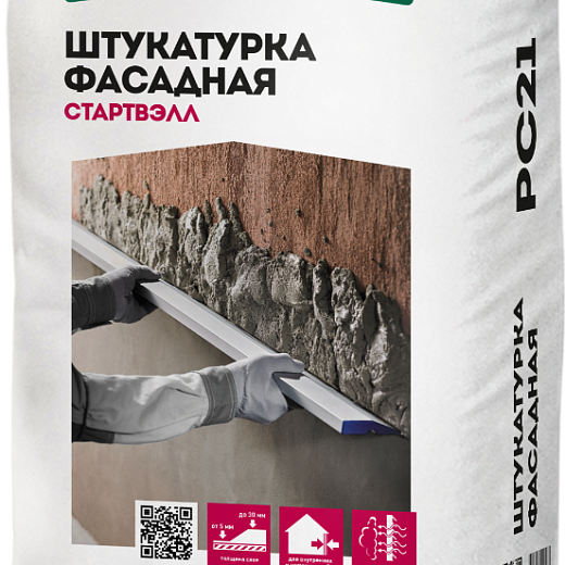 Штукатурка цементно-известковая фасадная Основит Стартвэлл PC21 25 кг