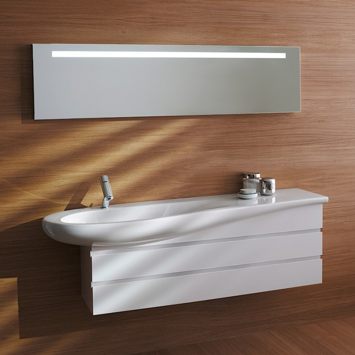 Laufen Alessi One Раковина 1600х500х165мм с 1 отв. под смесит, полка справа, с покр. LLC, цвет: белый