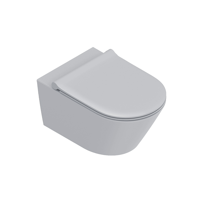 Catalano Zero Унитаз подвесной 55x35, безободковый, смыв Tornado, покрытие Twinglaze+, без крепежа, цвет Cemento Satinato