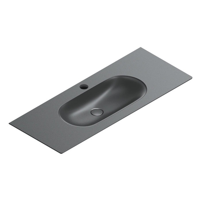 Catalano SFERA Раковина консоль 125x50, с 1 отв. под смеситель, покрытие Cataglaze+ , цвет черный матовый