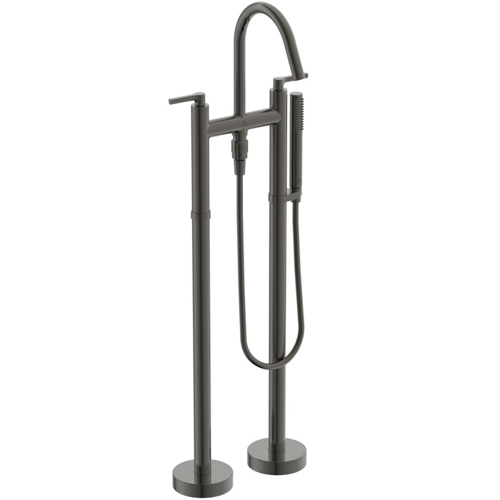 Ideal Standard Joy Neo Смеситель для ванны, напольный, с душевым набором, шлангом IDEALFLEX® 125см, цвет: PVD Magnetic Grey