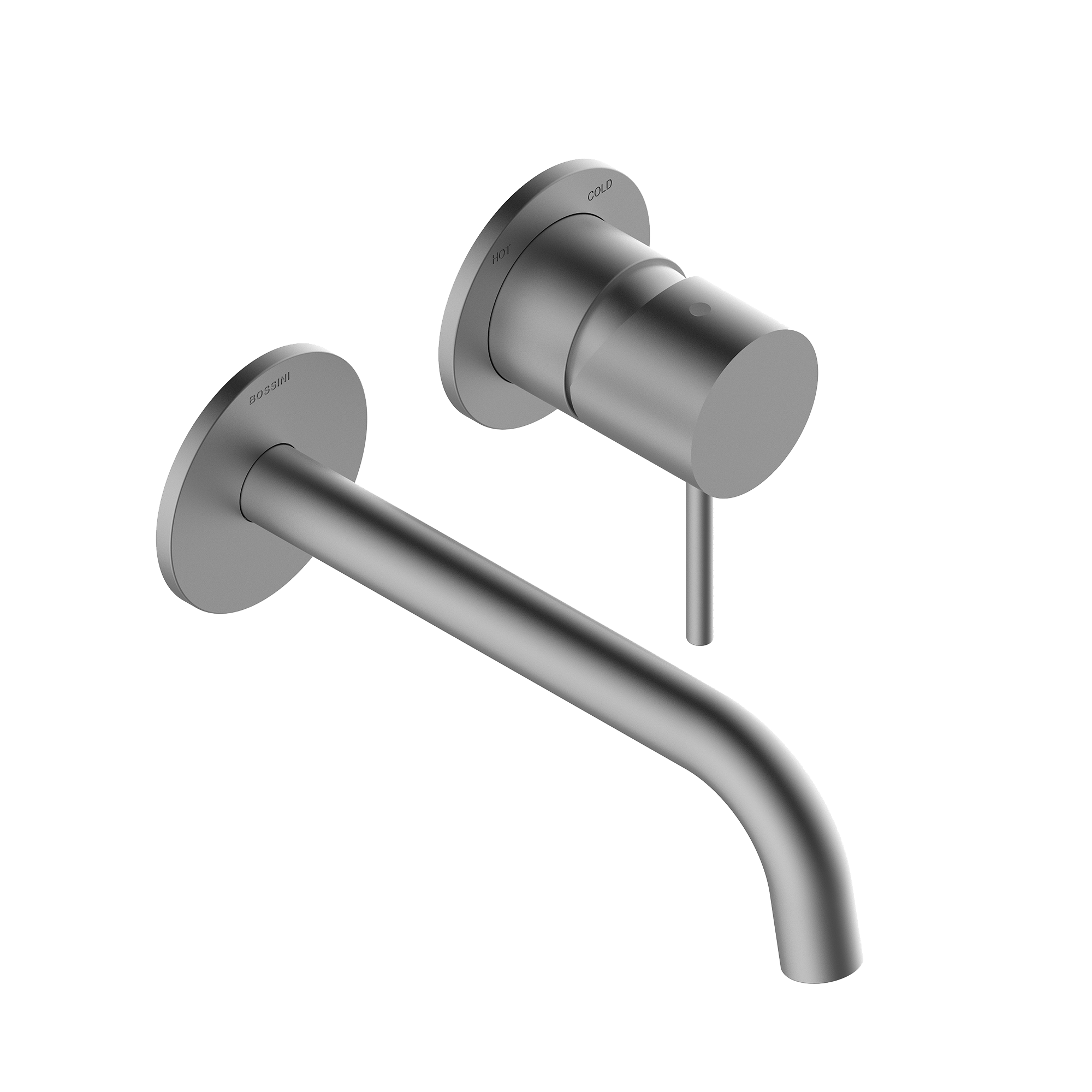 Bossini Teo Line Смеситель встраиваемый для раковины, излив 18,5 см, цвет: Brushed Nickel (без внутр части Z00801)