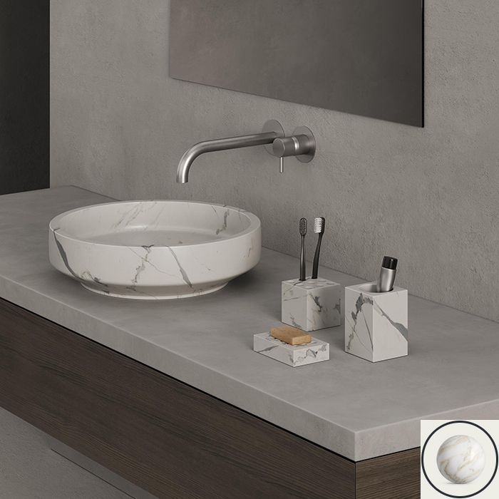 DEA DESIGN Контейнер настольный 80х80хh104 мм, цвет Calacatta Vagli
