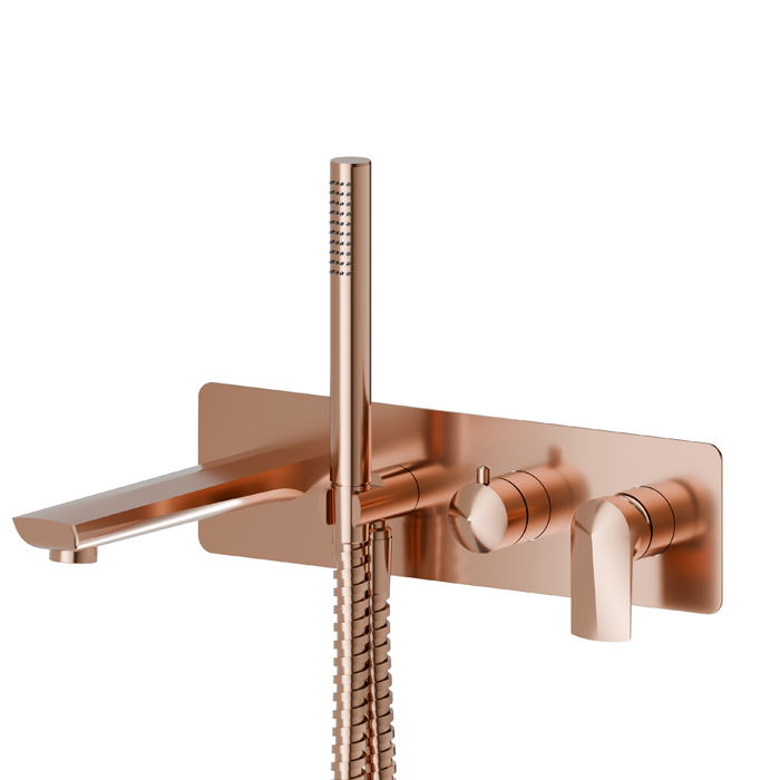 Newform Delta Zero Внешняя часть смесителя для ванны с душем, цвет: PVD copper bronze