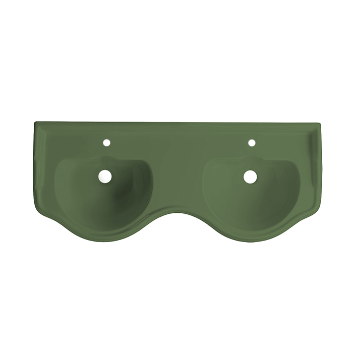 KERASAN Retro, Раковина двойная 120 см с 1 отв. под смеситель, цвет: Verde matt