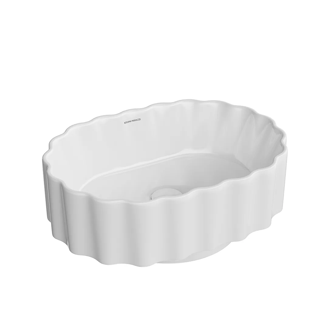 Раковина ARTBASIN Conchiglia/АртБейзин Конкилья накладная 50, белая глянцевая