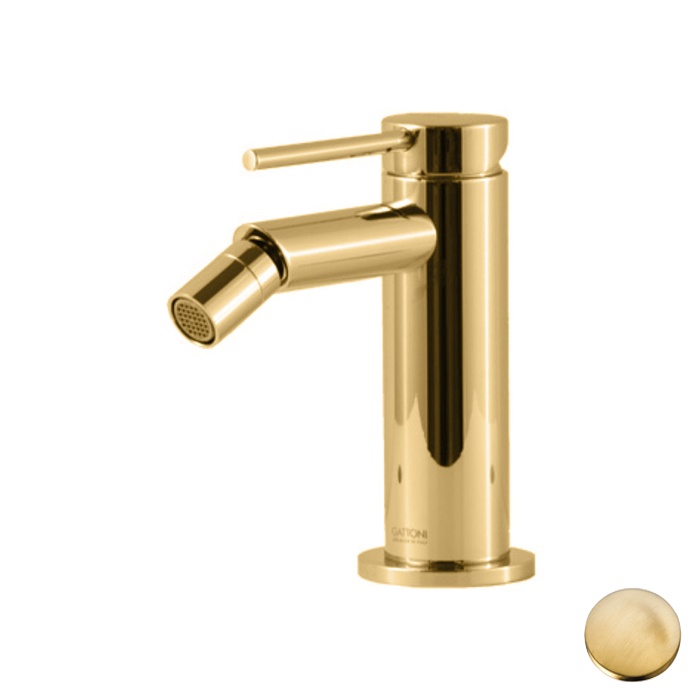 GATTONI CIRCLE TWO Смеситель для биде на 1 отверстие, с донным клапаном, цвет Satin gold