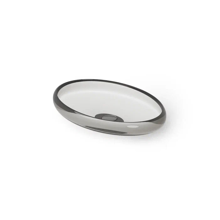 DEA DESIGN Washbasins Раковина настольная 60x40xh11,2 см, материал: Glasstech прозрачная смола, цвет: Smoky Black R4
