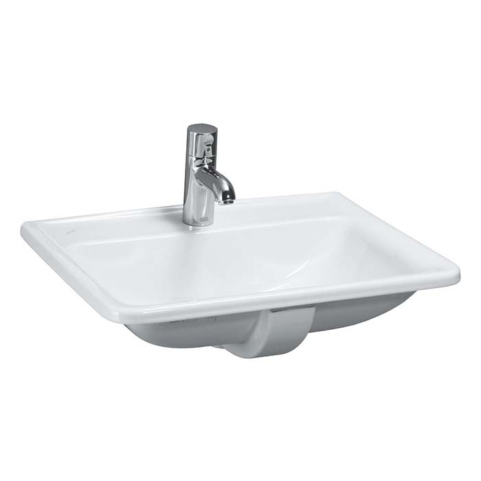 Laufen Pro S Раковина 56х44х20 см,п встраиваемая сверху с 1 отв. под смеситель по центру,,без перелива, цвет: белый, покрытие LCC