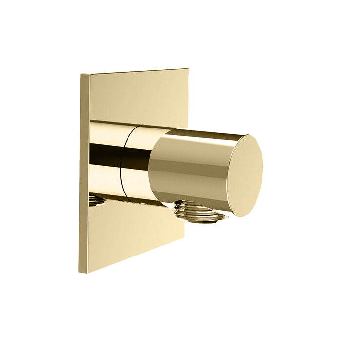 ALMAR Душевое подключение с держателем круглое, квадр. отражатель, цвет Gold Polished PVD