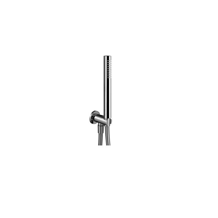 Fantini Milano Душевой набор: вывод воды 1/2”, шланг 150 см, ручная лейка FIT, держатель для лейки, цвет: хром (Спеццена из наличия)
