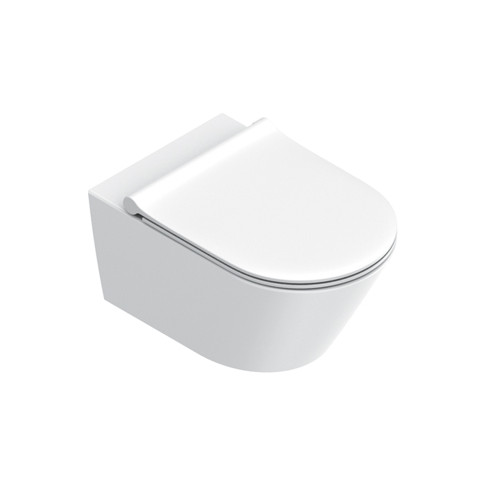 Catalano Zero Унитаз подвесной 55x35, безободковый, смыв Tornado, покрытие Twinglaze+, без крепежа, цвет белый матовый