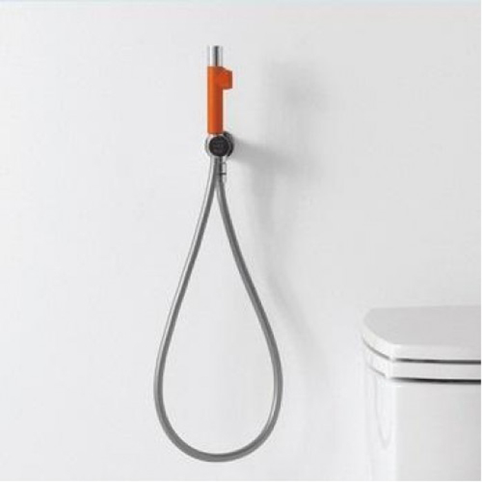 Agape Al dente Ручная лейка для гигиенического душа, с подводом воды и шлангом, цвет: оранжевый