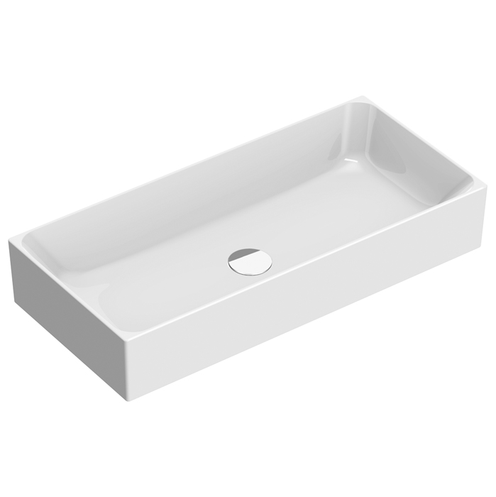 Catalano PREMIUM Раковина 75x35 накладная, без отв. под смеситель, покрытие Cataglaze+, цвет белый глянцевый