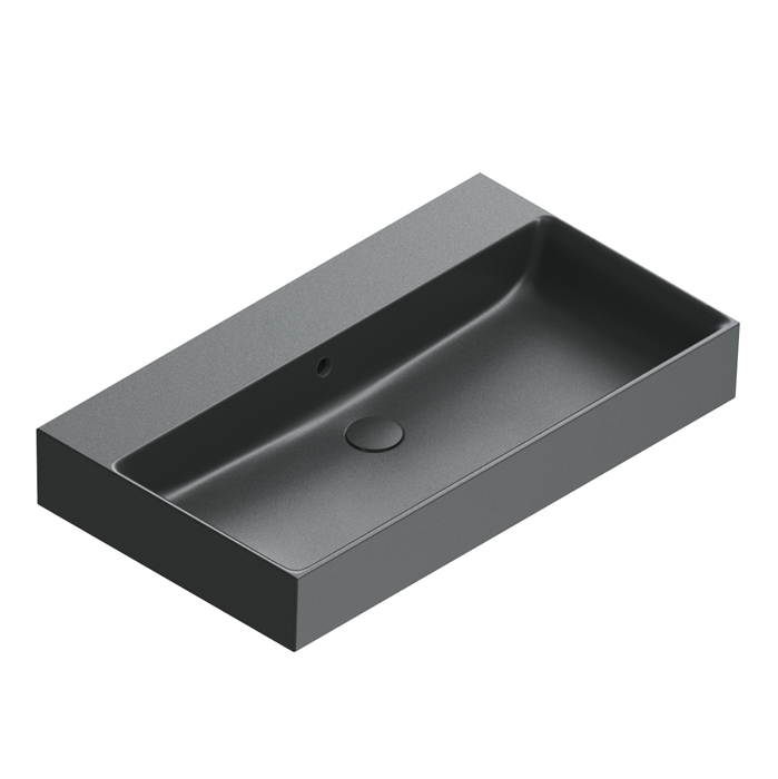 Catalano PREMIUM Раковина 80x47, без отв. под смеситель, покрытие Cataglaze+, цвет черный матовый