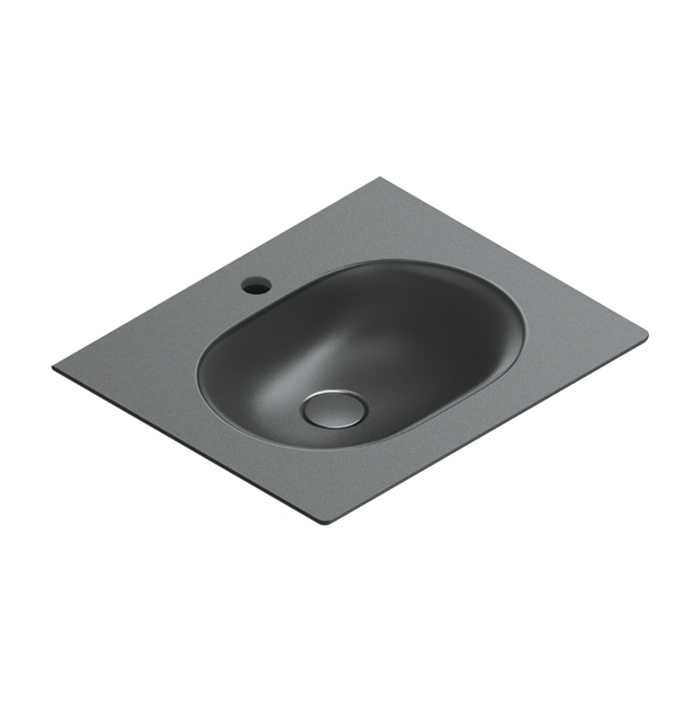 Catalano SFERA Раковина консоль 60x50, с 1 отв. под смеситель, покрытие Cataglaze+ , цвет черный матовый