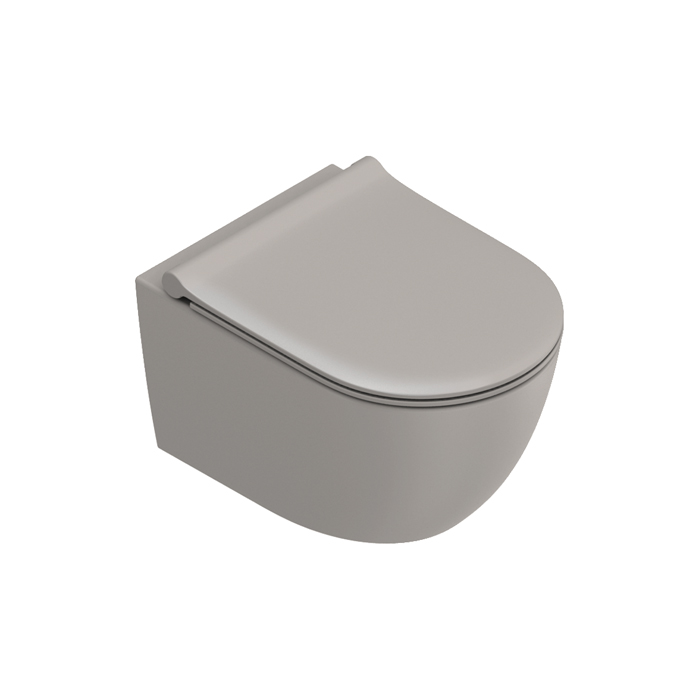 Catalano SFERA Унитаз подвесной 50x35, безободковый, смыв Tornado, покрытие Twinglaze+, без крепеж, цвет Tortora Satinato