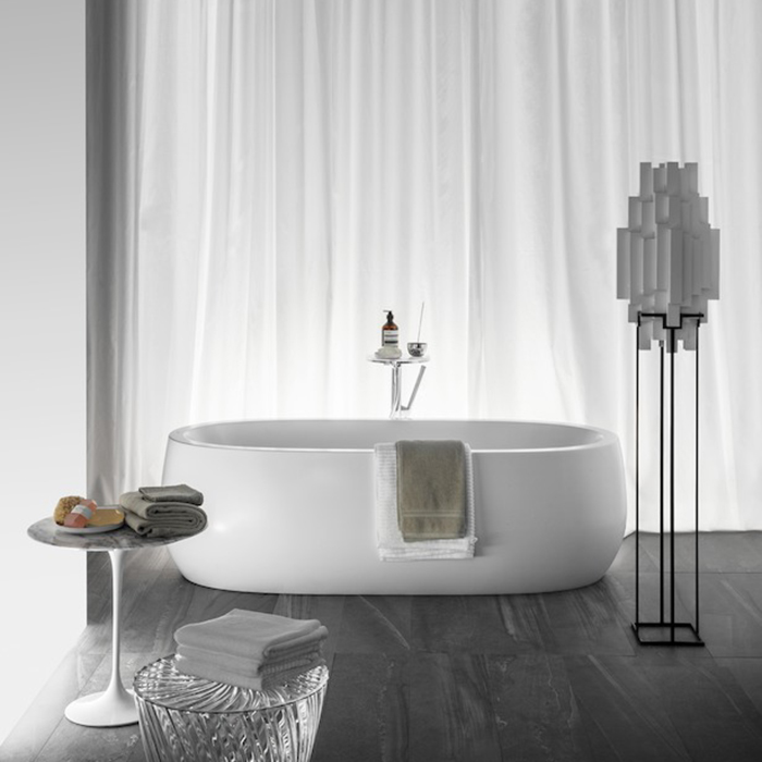 Laufen Alessi One Ванна 1830x870x460мм, свободностоящая, овальная, с слив-переливом, материал: композит, цвет: белый (ВРЕМЕННО не поставляем!)