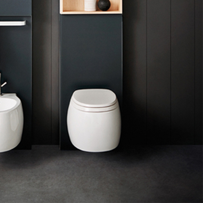 Agape Pear 2 Унитаз подвесной 38x52.8x25.5 см, сиденье с микролифтом, цвет: bicolore внутри белый глянец, снаружи - белый матовый