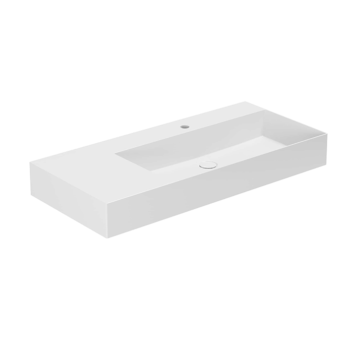 AZZURRA ELEGANCE Squared Раковина подвесная/накладная 102х46х12.5см c отв. под смеситель , цвет белый
